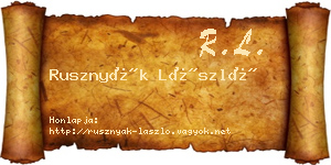 Rusznyák László névjegykártya