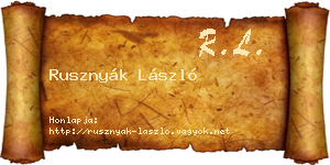 Rusznyák László névjegykártya